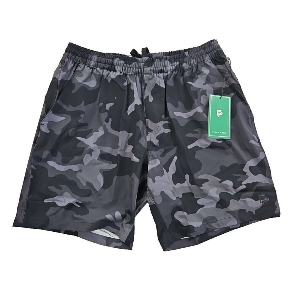 Flint Park Advantage Shorts Men's M Medium NEW Black Camoflauge 7" Inseam NWT‎